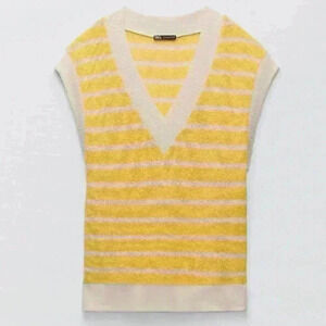 Zara Striped Oversized Knit Top